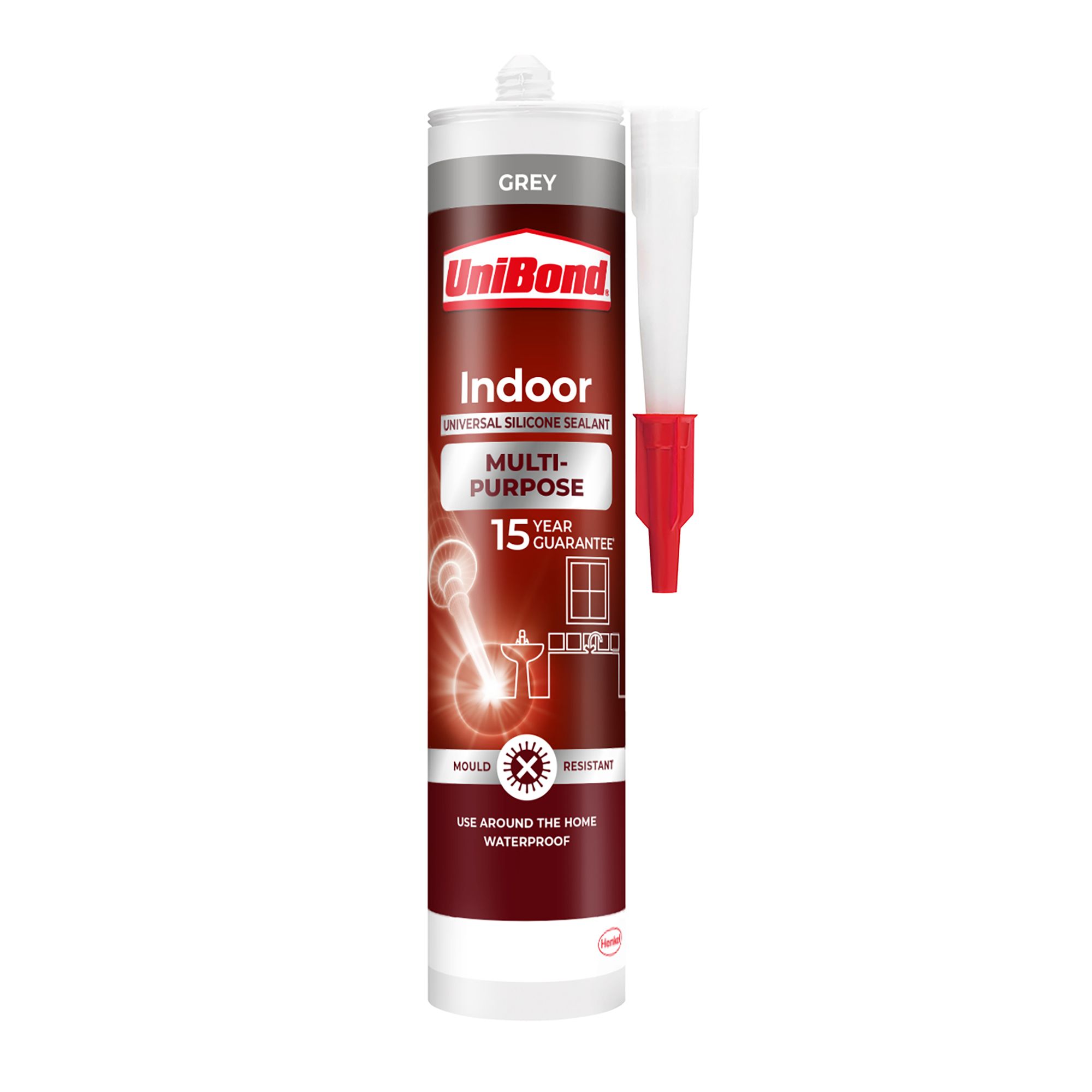 UniBond Siliconebased Grey Sealant, 280ml DIY at B&Q