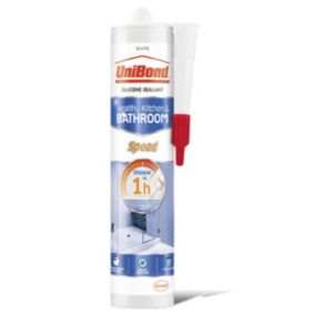 UniBond Speed Mould resistant White Kitchen & bathroom Silicone-based Sanitary sealant, 300ml