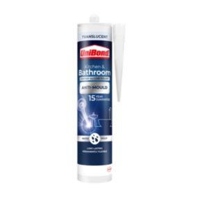 UniBond Translucent Silicone-based Bathroom & kitchen Sanitary sealant, 300ml