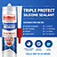 UniBond Triple protect Mould resistant White Living area Sanitary sealant, 300ml