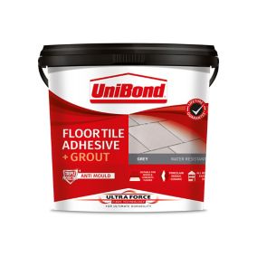UniBond UltraForce Ready mixed Grey Floor tile Adhesive & grout, 7.3kg