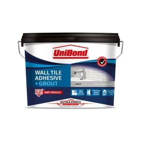 UniBond UltraForce Ready mixed Grey Wall tile Adhesive & grout, 12.8kg