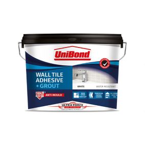 UniBond UltraForce Ready mixed Ice white Wall tile Adhesive & grout, 12.8kg