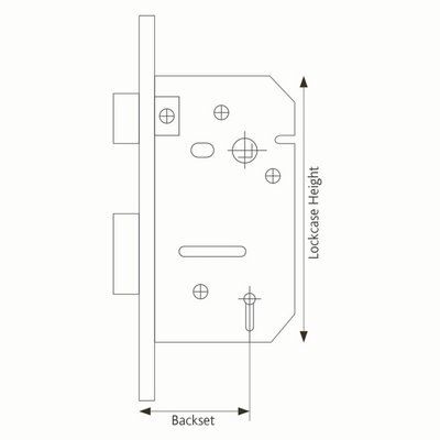 Union 64mm Brass effect Steel 5 lever Sashlock