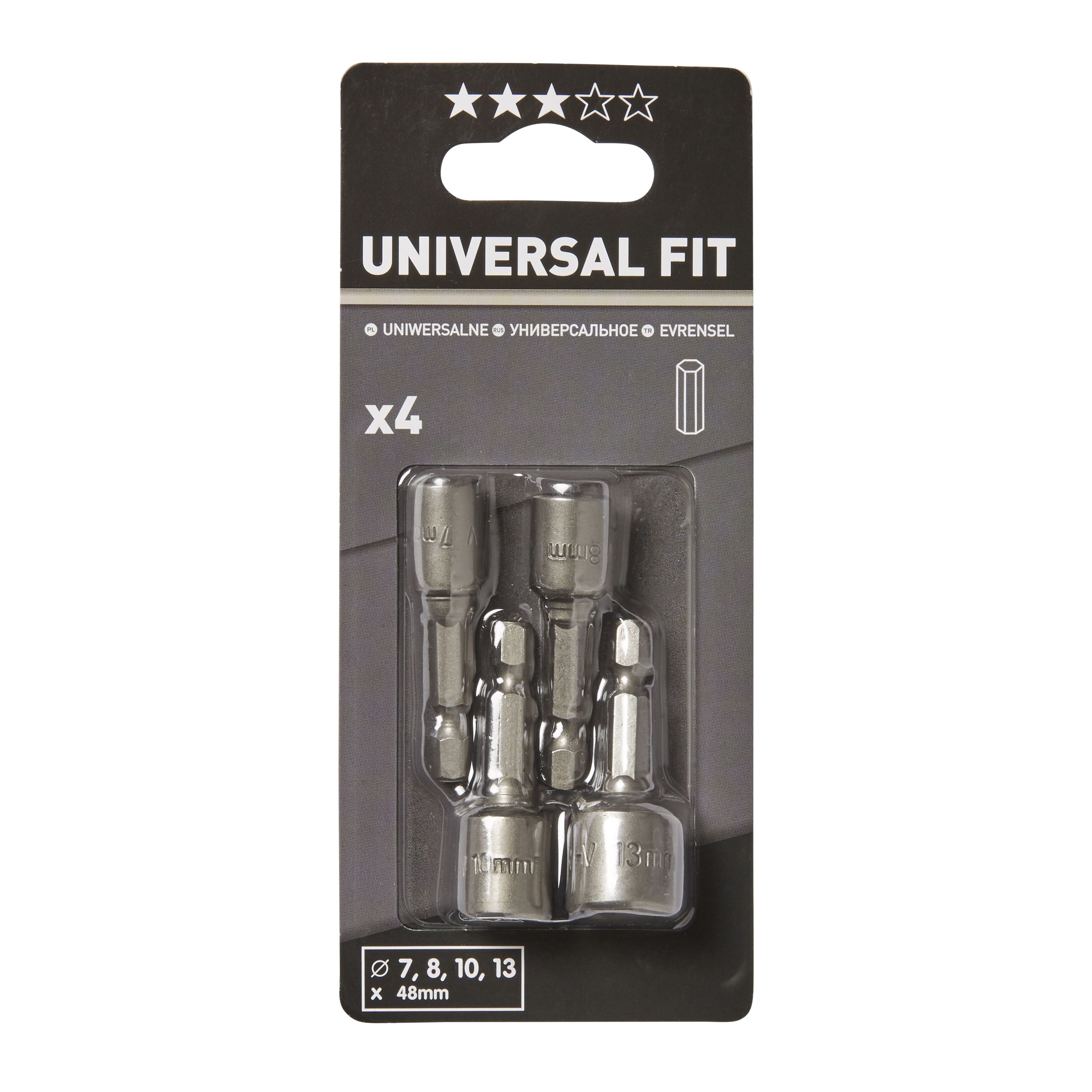 Universal Hex 7-13mm Nut drivers (4 piece)