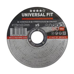 Universal Inox & metal Cutting disc (Dia)115mm, Pack of 5