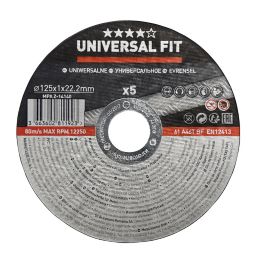 Universal Metal Cutting disc (Dia)125mm, Pack of 5