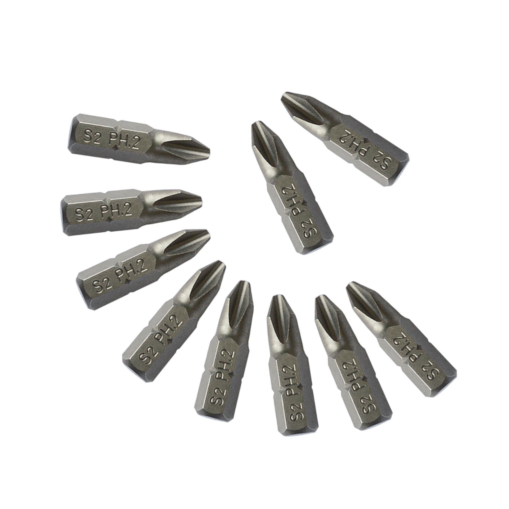 Universal PH2 Screwdriver bits (L)25mm, Pack of 10