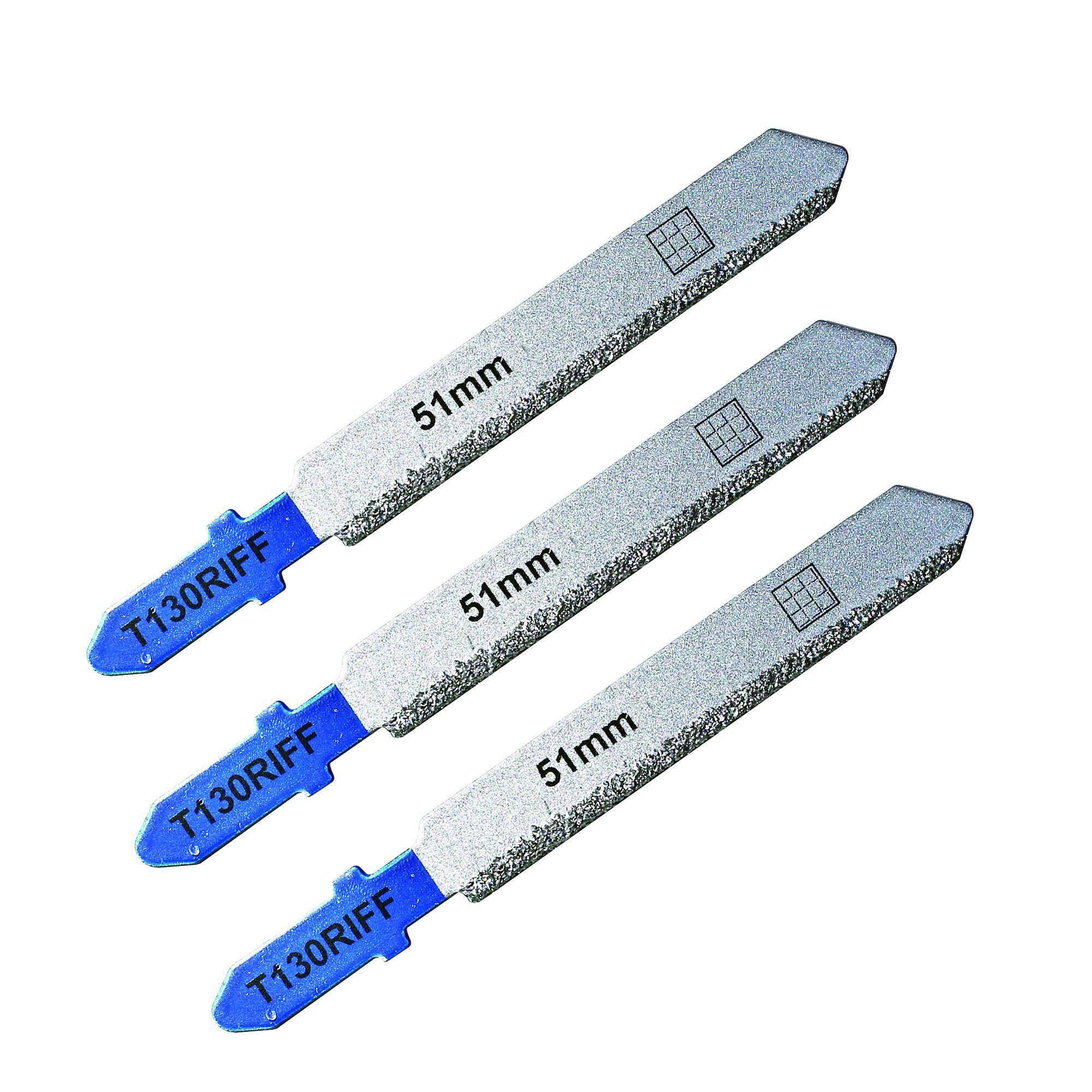 Universal T-shank Abrasive jigsaw blade SJG21093 (T130RIFF), Pack of 3