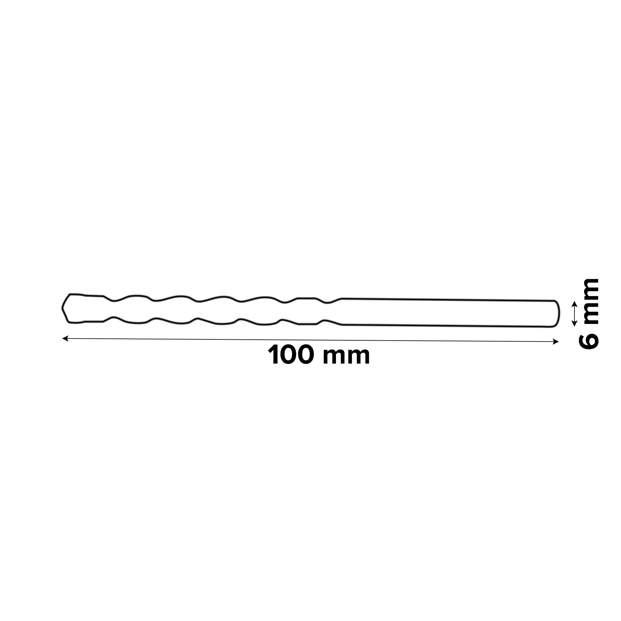 Universal Tile drill bit (Dia)6mm (L)100mm