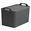 Urban Charcoal 35L Plastic Stackable Nestable Storage basket (H)35mm (W)33mm