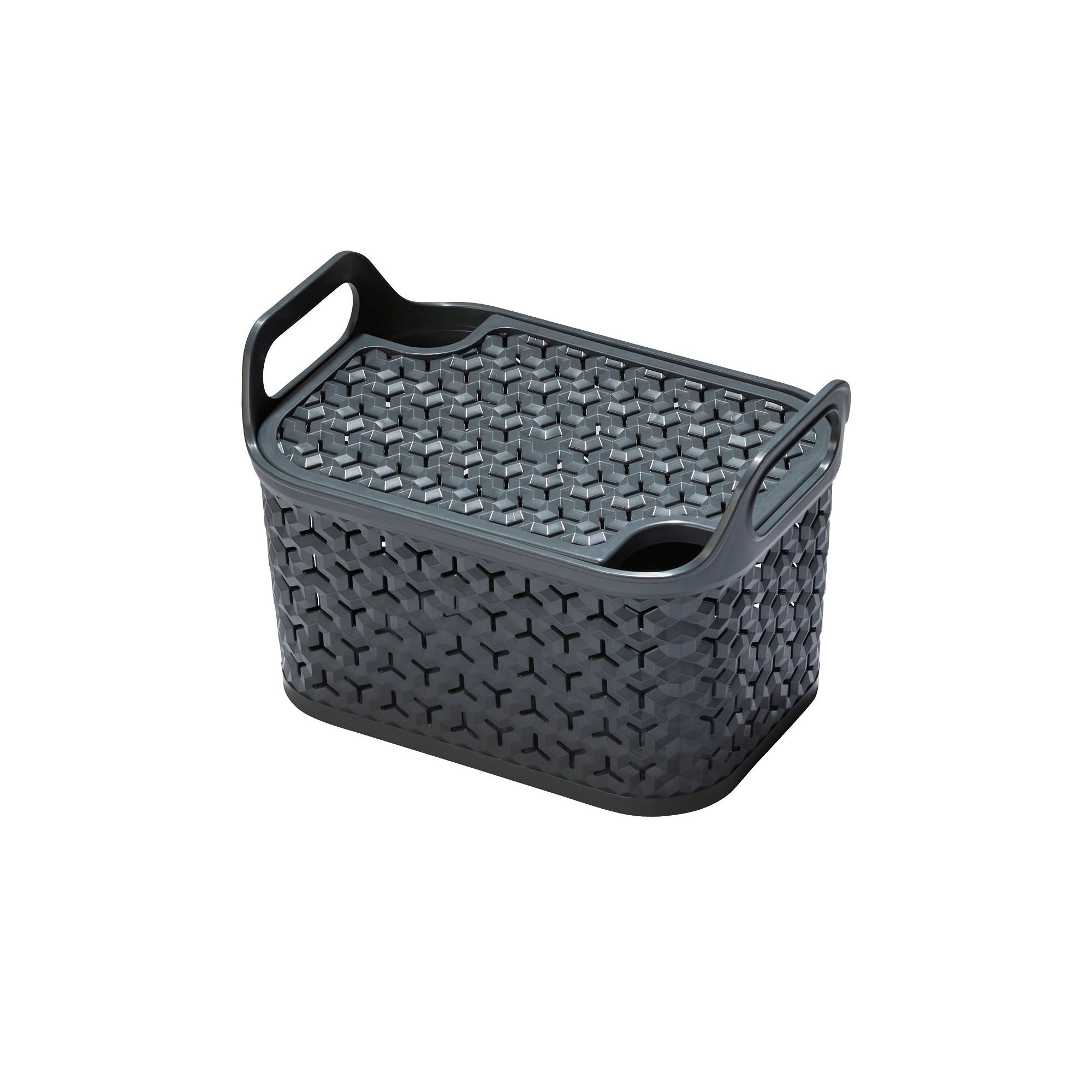 Urban Charcoal 8L Plastic Stackable Nestable Storage basket DIY at B&Q