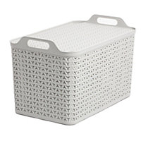 Urban Grey 35L Plastic Stackable Nestable Storage basket (H)35mm (W)33mm