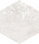 Urban White Satin Concrete effect Hexagonal Ceramic Tile, Pack of 50, (L)150mm (W)173mm