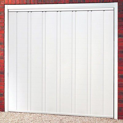 Utah White Retractable Garage door, (H)2134mm (W)2134mm