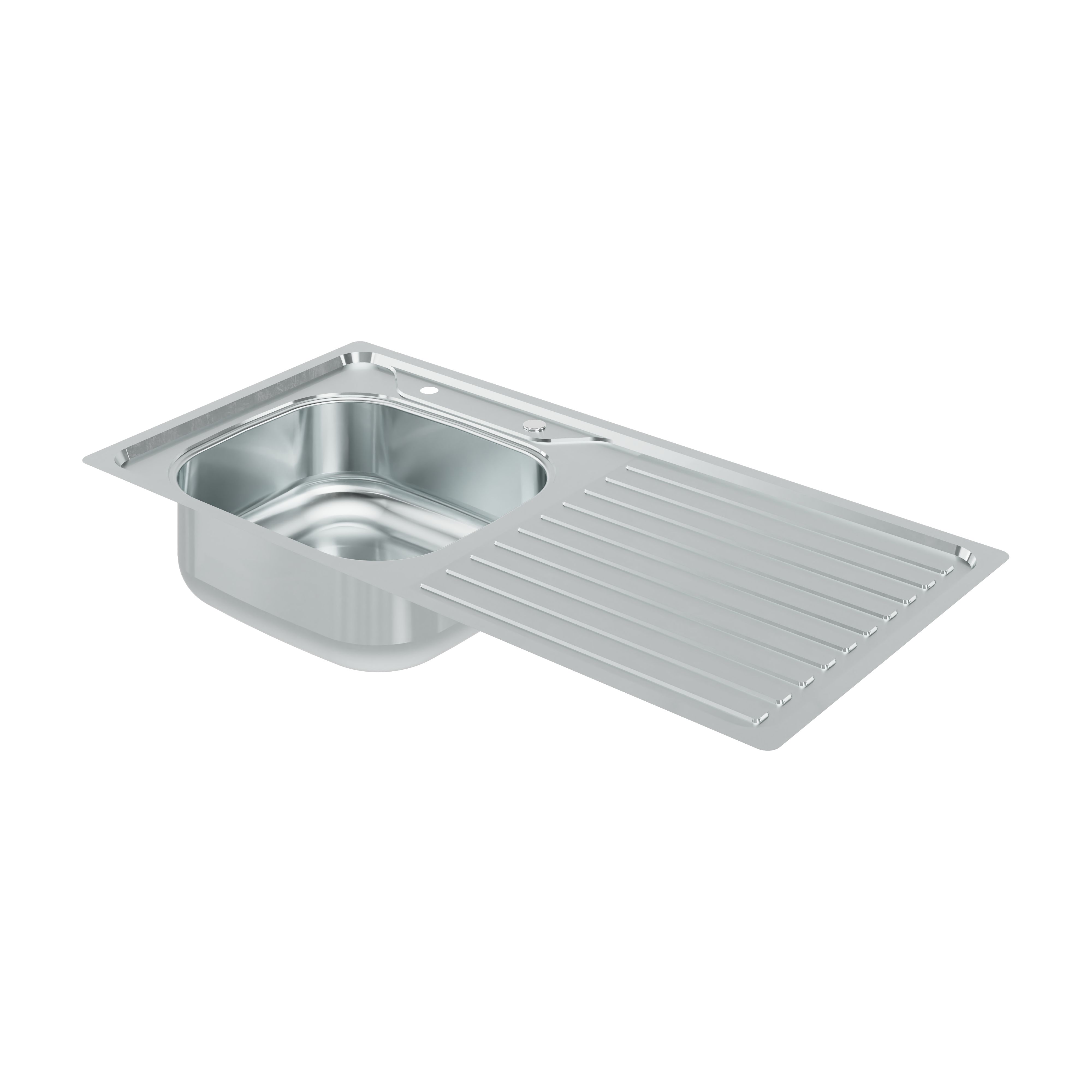 Utility Stainless steel 1 Bowl Kitchen sink LH 1000mm x 500mm
