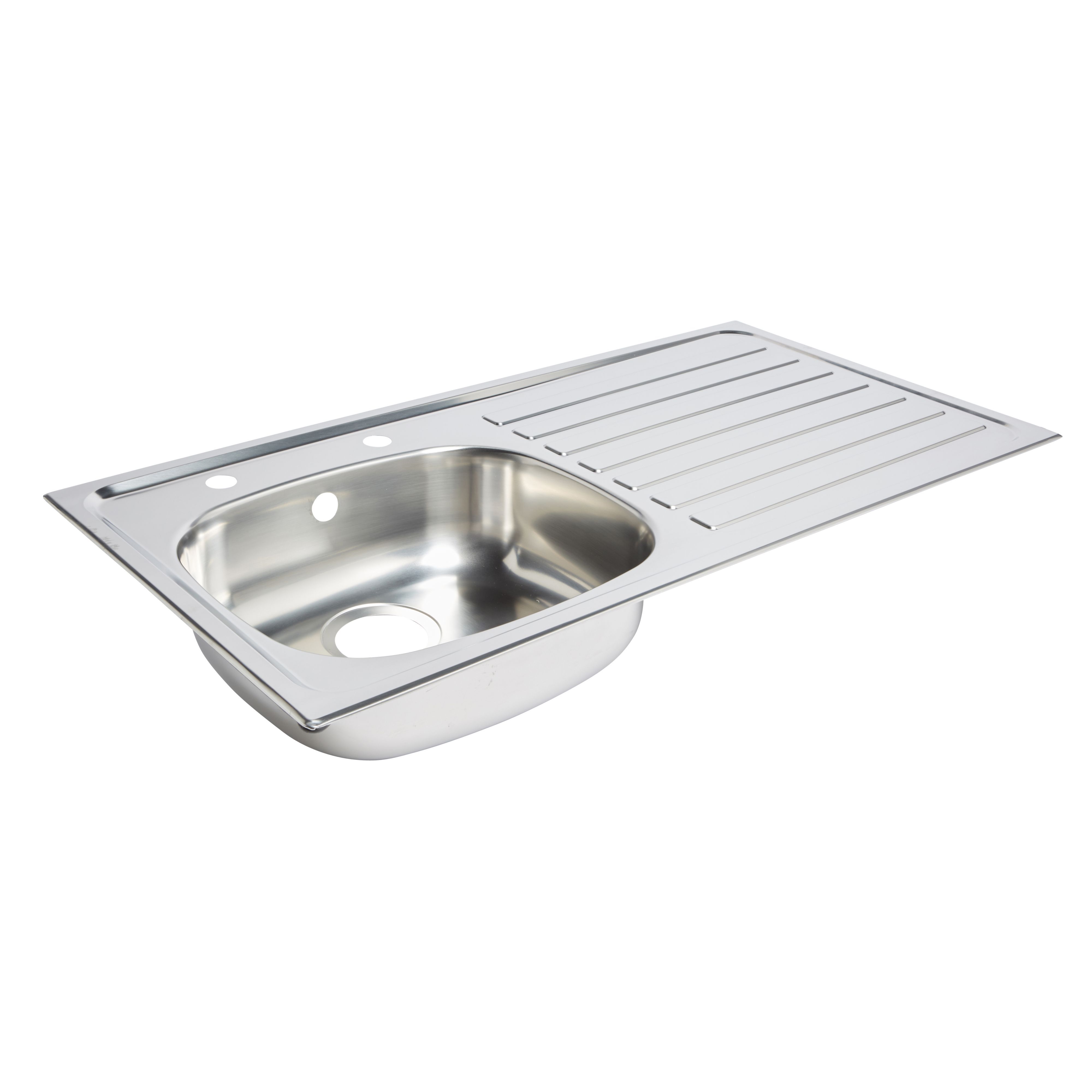 Utility Stainless steel 1 Bowl Sink & drainer RH 490mm x 940mm