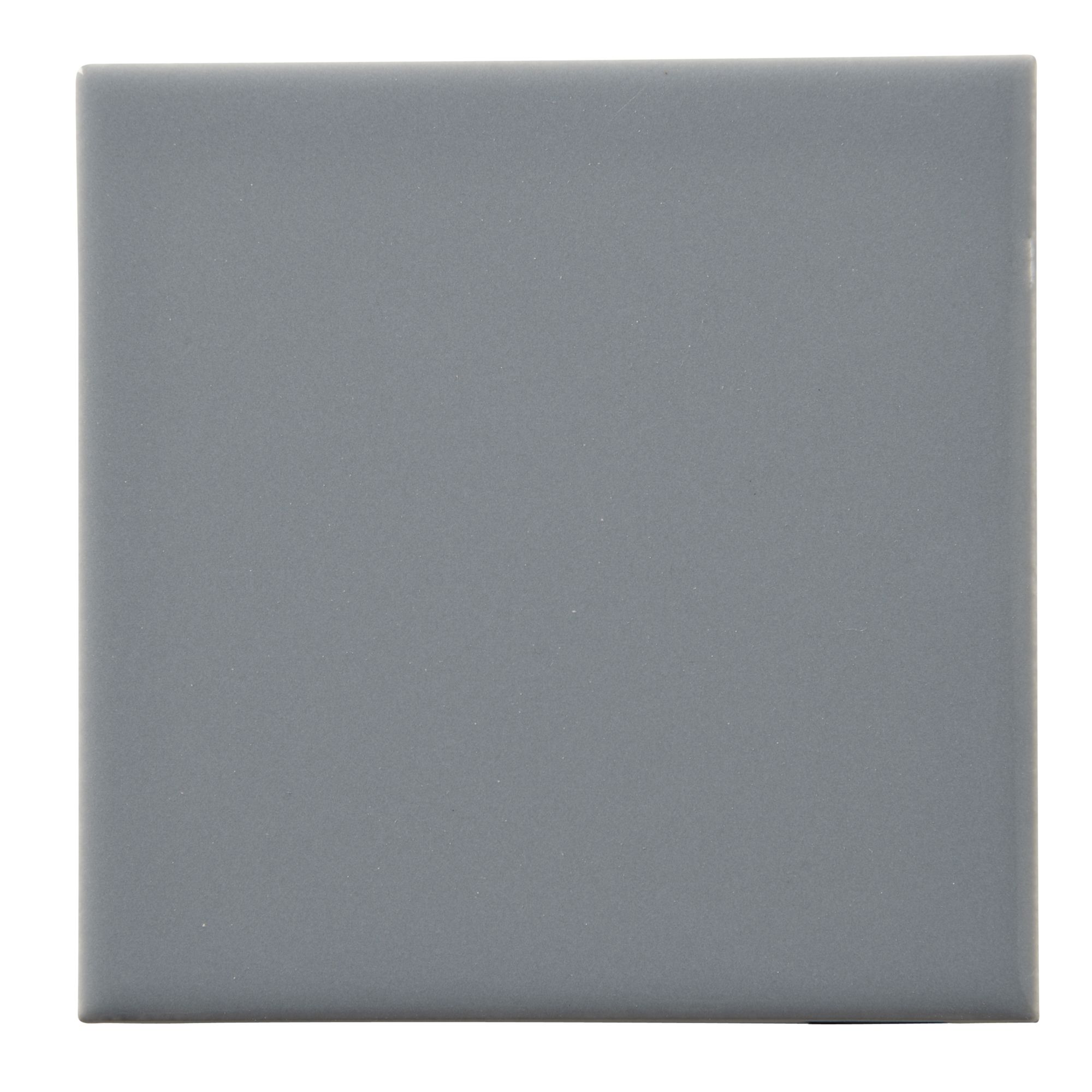 Utopia Grey Gloss Ceramic Wall Tile, Pack of 44, (L)150mm (W)150mm
