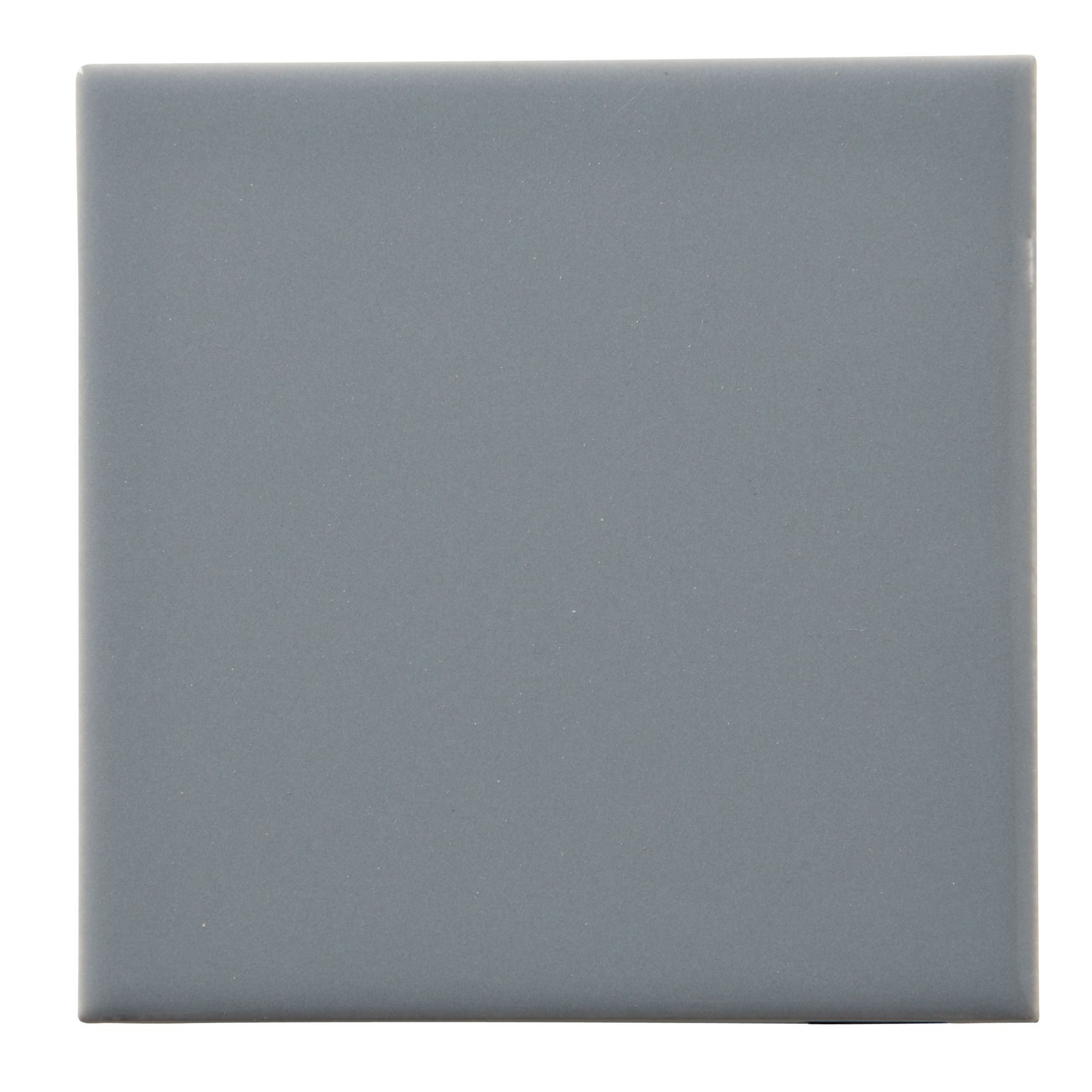 Utopia Grey Gloss Plain Ceramic Wall tile, (L)100mm (W)100mm, Sample