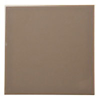 Utopia Taupe Gloss Ceramic Wall Tile, Pack of 44, (L)150mm (W)150mm