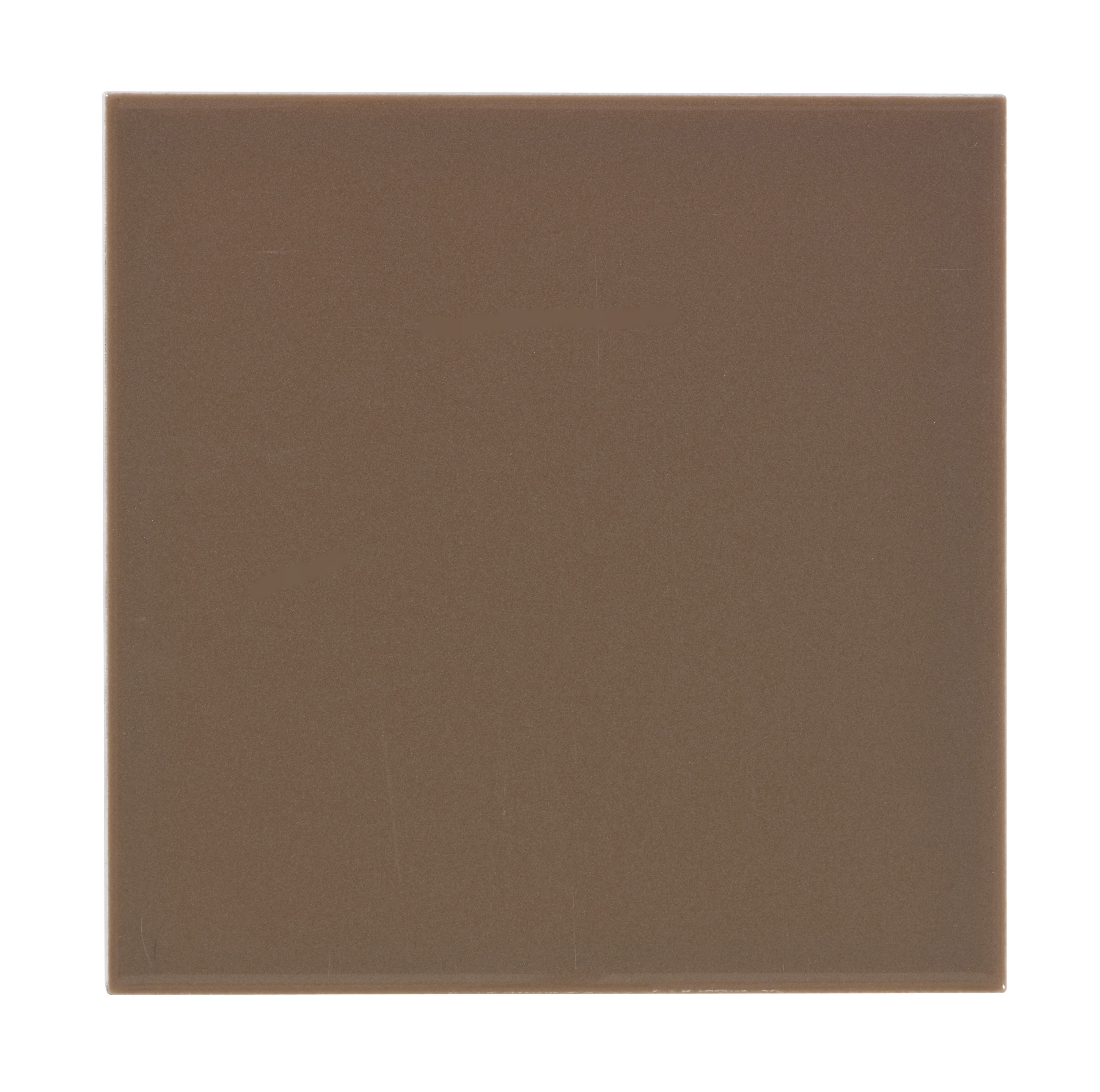 Utopia Taupe Gloss Plain Ceramic Wall Tile Sample DIY at B&Q