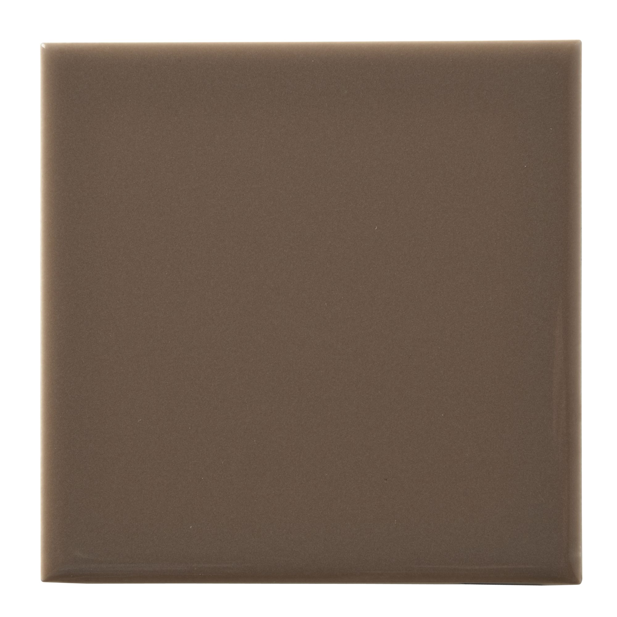 Utopia Taupe Gloss Wood effect Ceramic Wall Tile, Pack of 25, (L)100mm (W)100mm