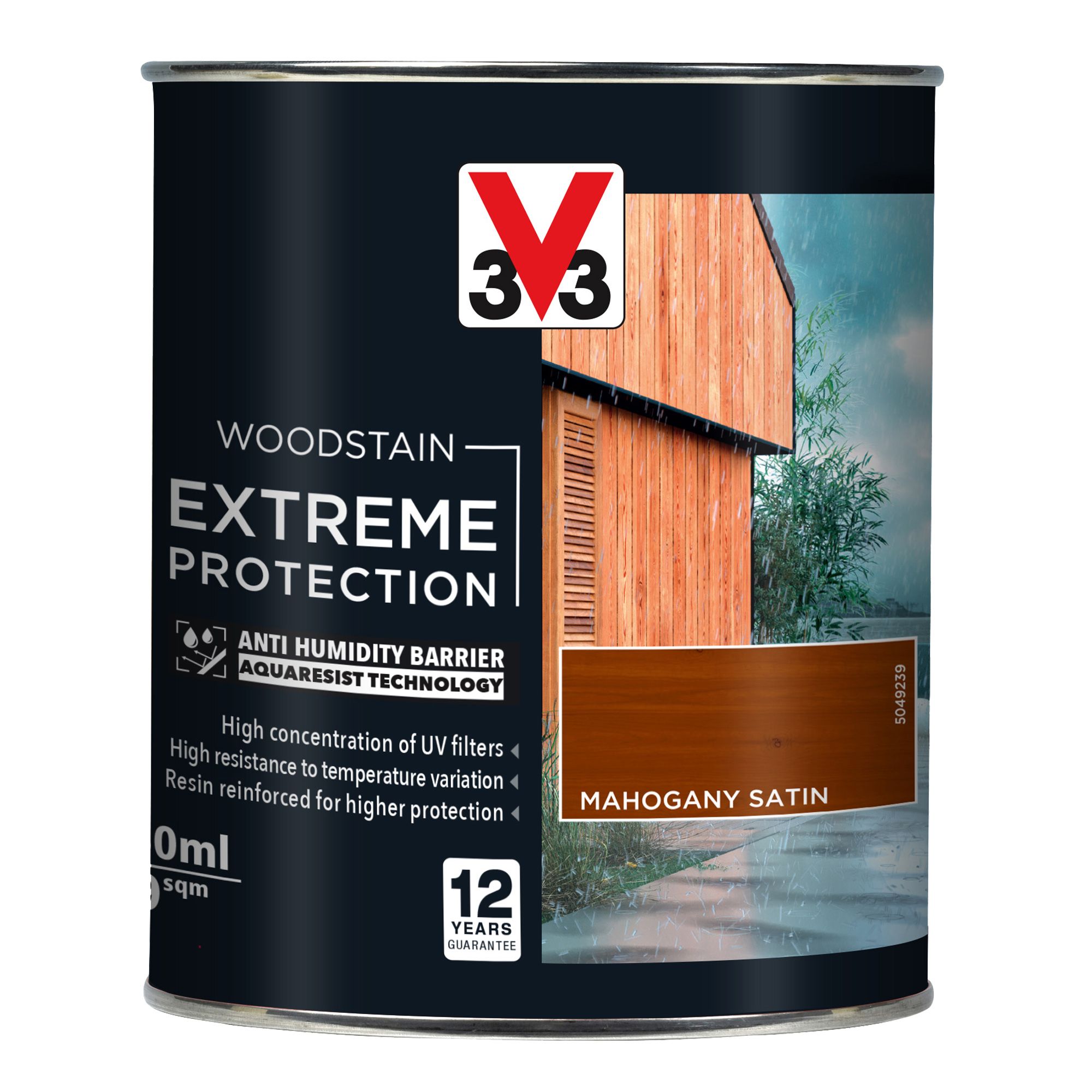 V33 Extreme protection Mahogany Satin Wood stain, 750ml