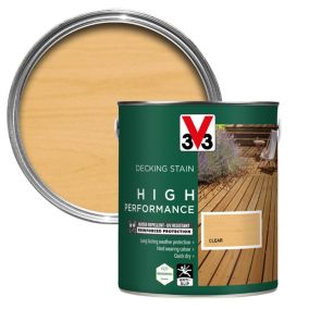 V33 High performance Clear Satin Quick dry Decking Stain, 2.5L