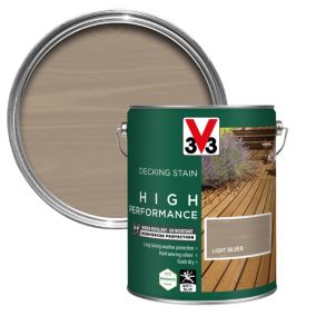 V33 High performance Light Silver Satin Quick dry Decking Stain, 5L