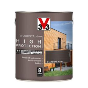 V33 High protection Charcoal Matt Wood stain, 2.5L