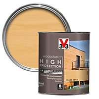 V33 High protection Clear Mid sheen Wood stain, 750ml