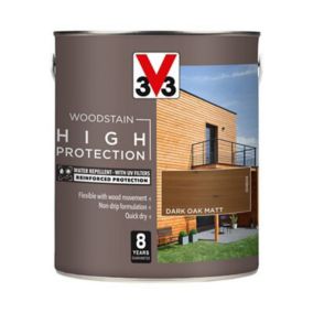 V33 High protection Dark oak Matt Wood stain, 2.5L