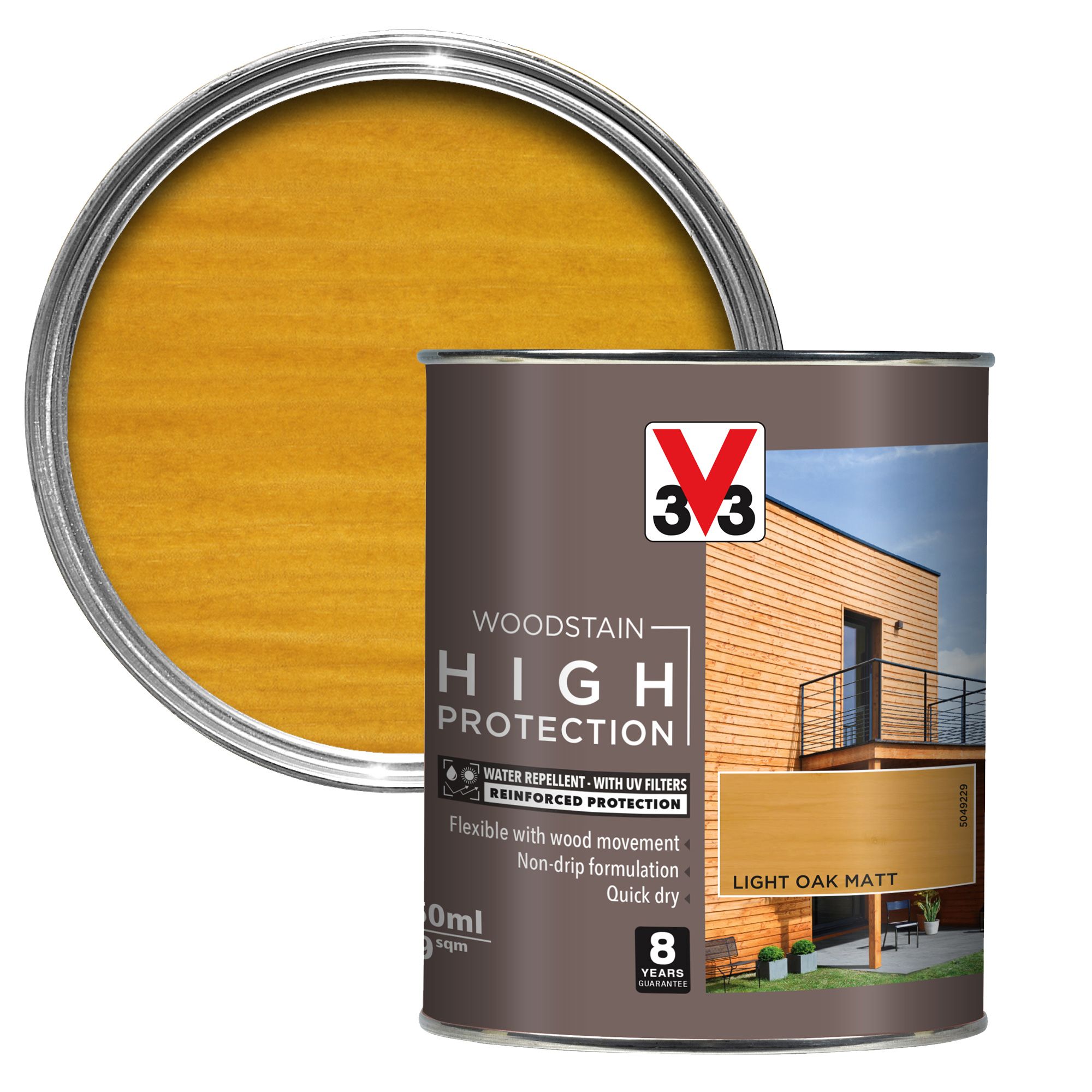 V33 High protection Light oak Matt Wood stain, 750ml DIY at B&Q