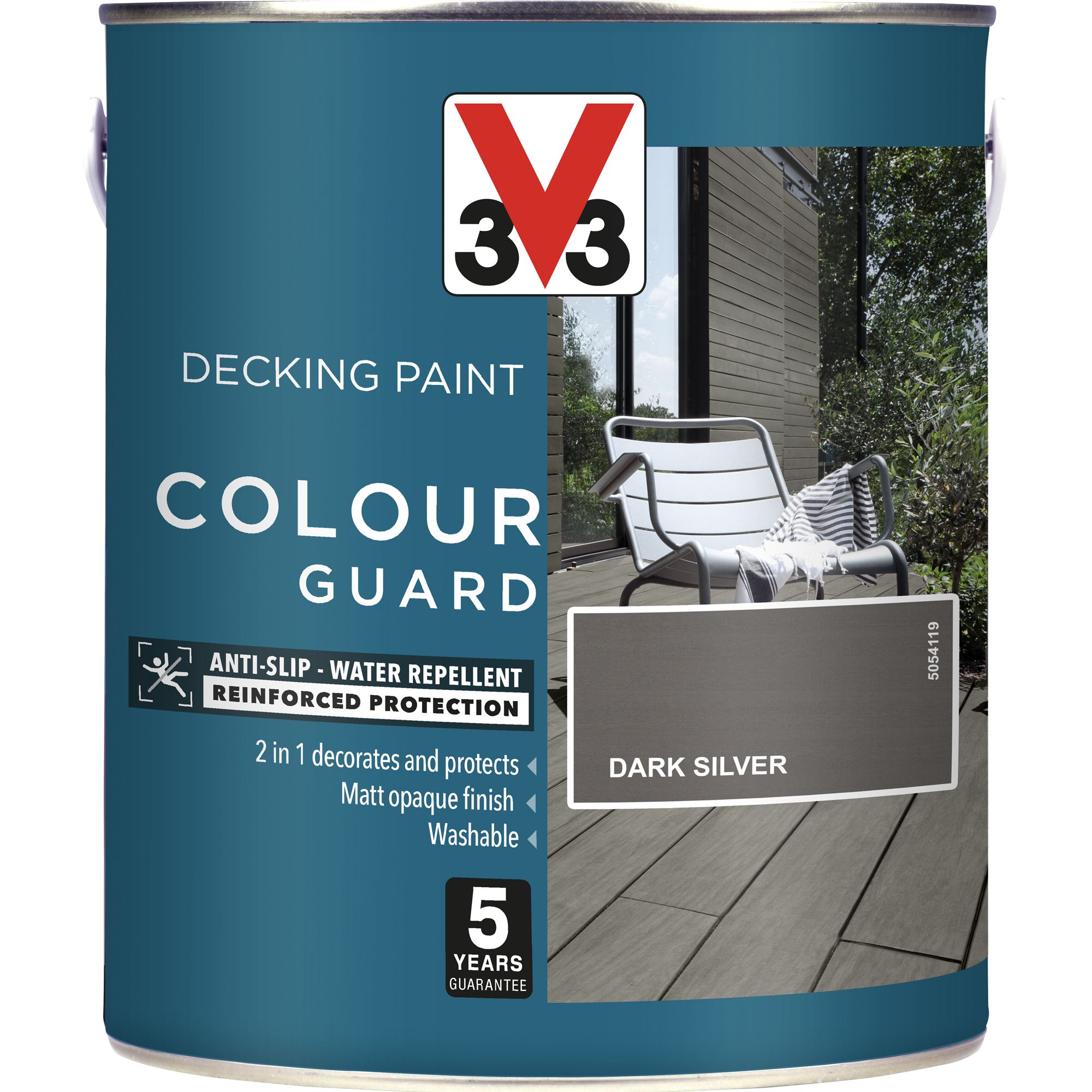 V33 Matt dark silver Decking paint, 2.5L