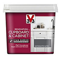V33 Renovation Anthracite Satinwood Cupboard & cabinet paint, 750ml