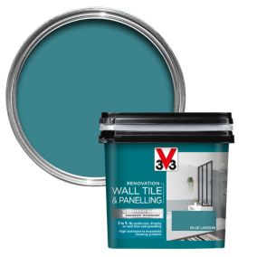 V33 Renovation Blue Lagoon Satin Wall tile & panelling paint, 750ml