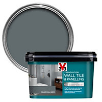 V33 Renovation Charcoal Grey Satin Wall tile & panelling paint, 2L