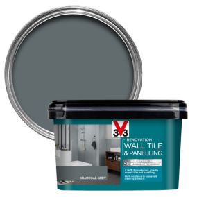 V33 Renovation Charcoal Grey Satinwood Wall tile & panelling paint, 2L