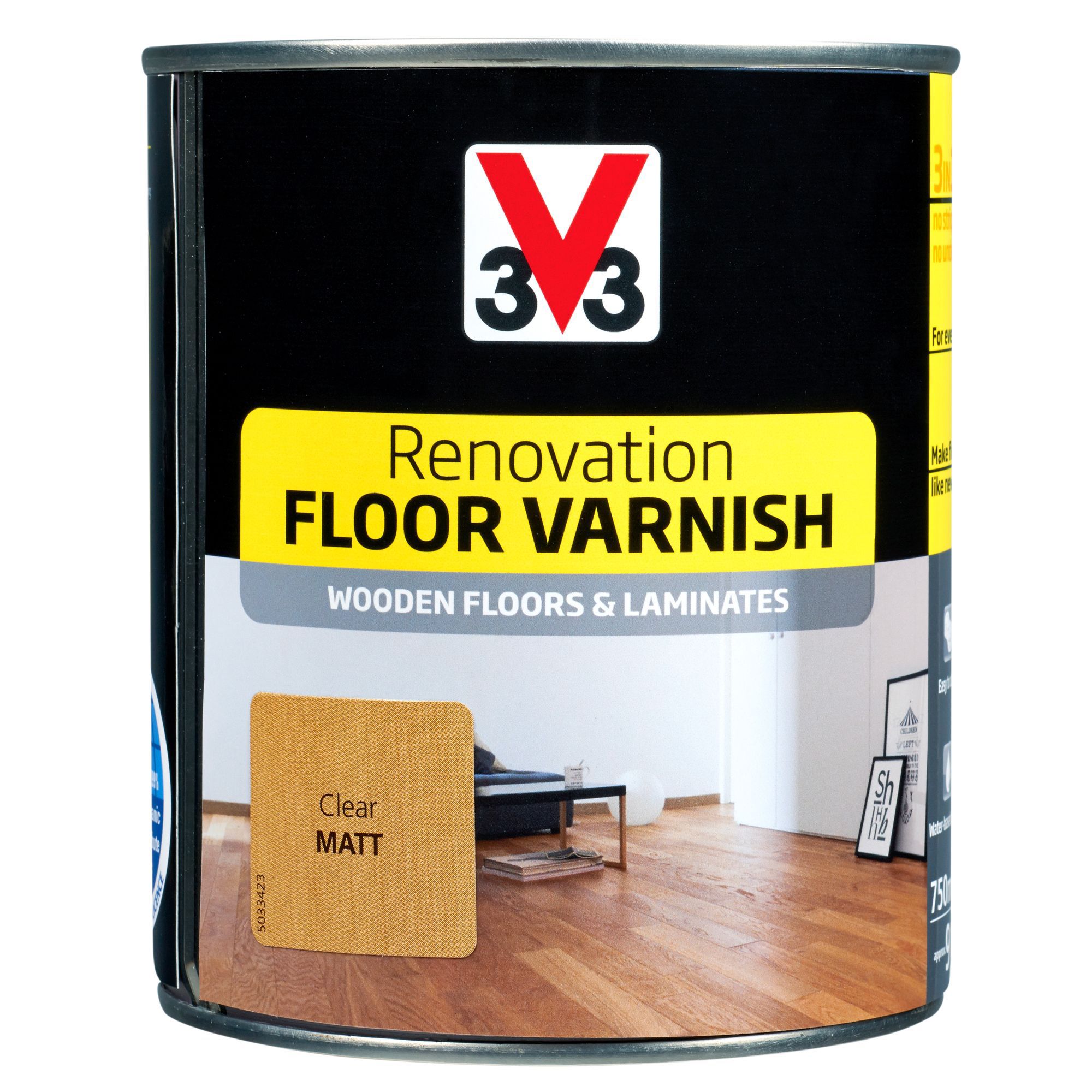 V33 Renovation Clear Matt Floor Varnish 0.75L | DIY At B&Q