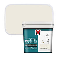 V33 Renovation Cotton Satinwood Wall tile & panelling paint, 750ml