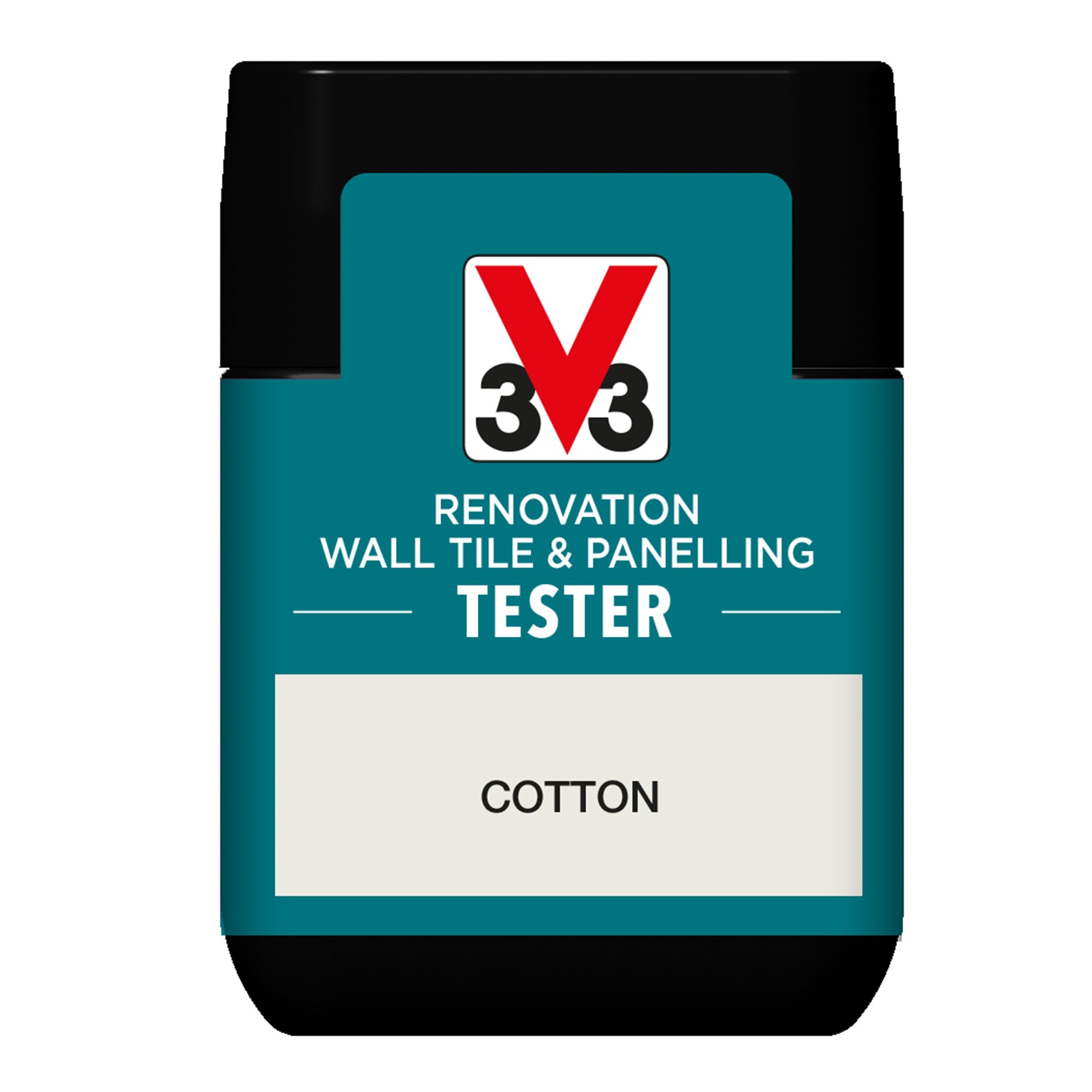V33 Renovation Cotton Satinwood Wall tile & panelling paint, 75ml Tester pot