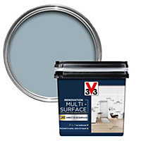 V33 Renovation Grey Blue Satinwood Multi-surface paint, 750ml