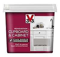 V33 Renovation Loft grey Satin Cupboard & cabinet paint, 750ml