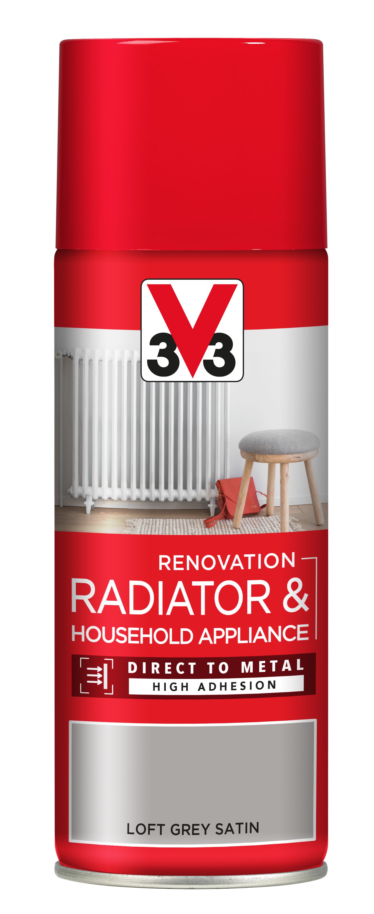 V33 Renovation Loft grey Satin Radiator & appliance paint, 400ml | DIY at B&Q