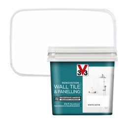 V33 Renovation White Satin Wall tile & panelling paint, 750ml