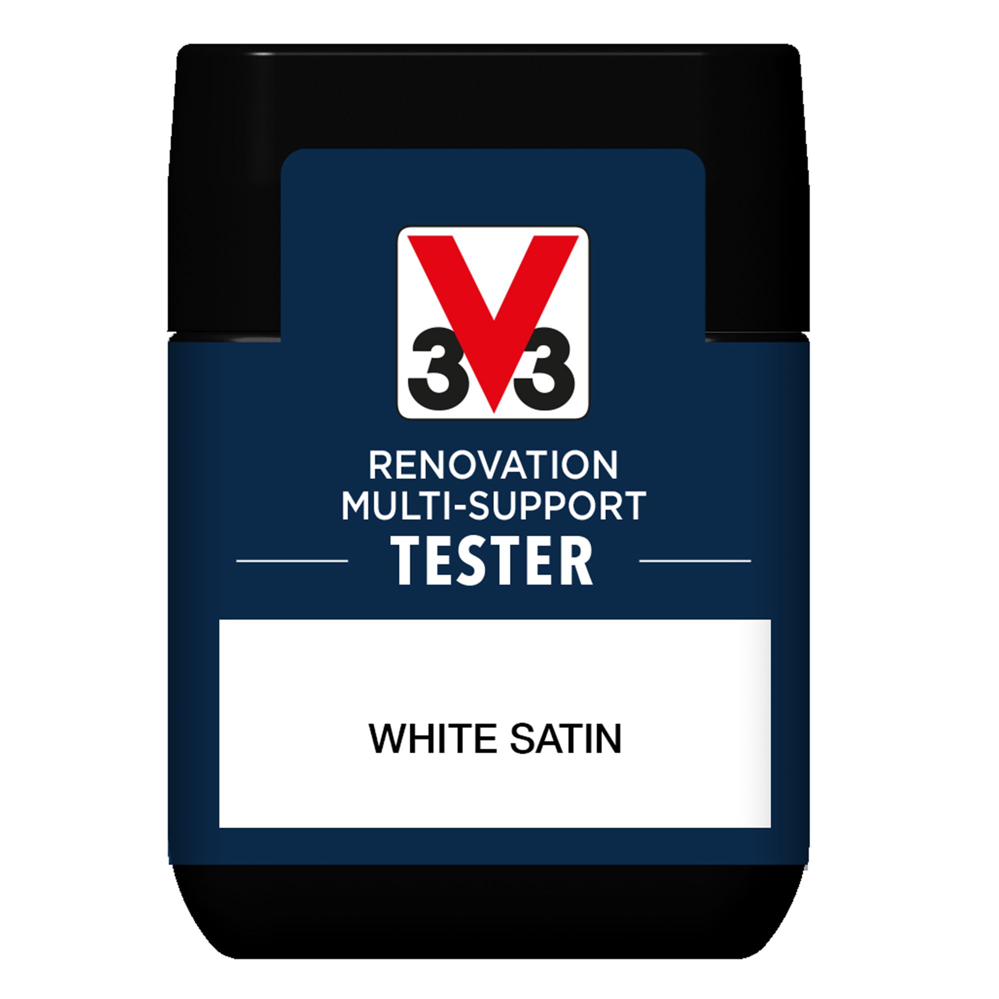 V33 Renovation White Satinwood Multi-surface paint, 50ml Tester pot