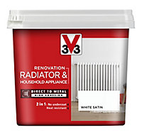 V33 Renovation White Satinwood Radiator & appliance paint, 750ml