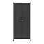 Valenca Classic Satin black 2 door Double Wardrobe (H)1950mm (W)890mm (D)496mm