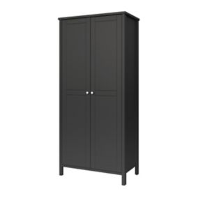 Valenca Classic Satin black Double Wardrobe (H)1950mm (W)890mm (D)496mm