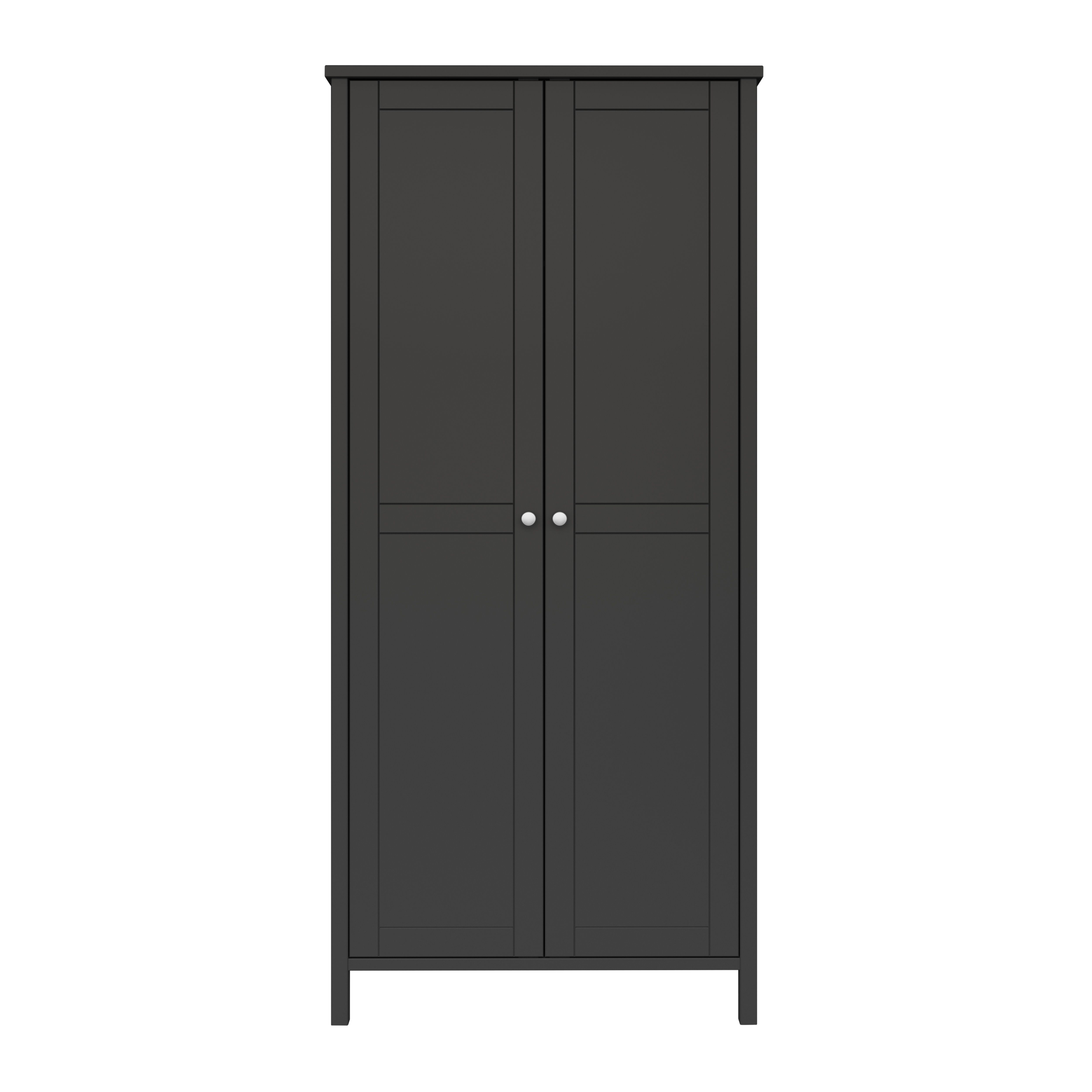 Valenca Classic Satin black Double Wardrobe (H)1950mm (W)890mm (D)496mm